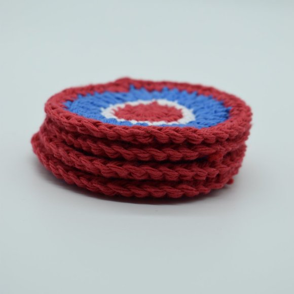 Handcrafted Independence day Crochet Coasters Set of four - Picture 4 of 5